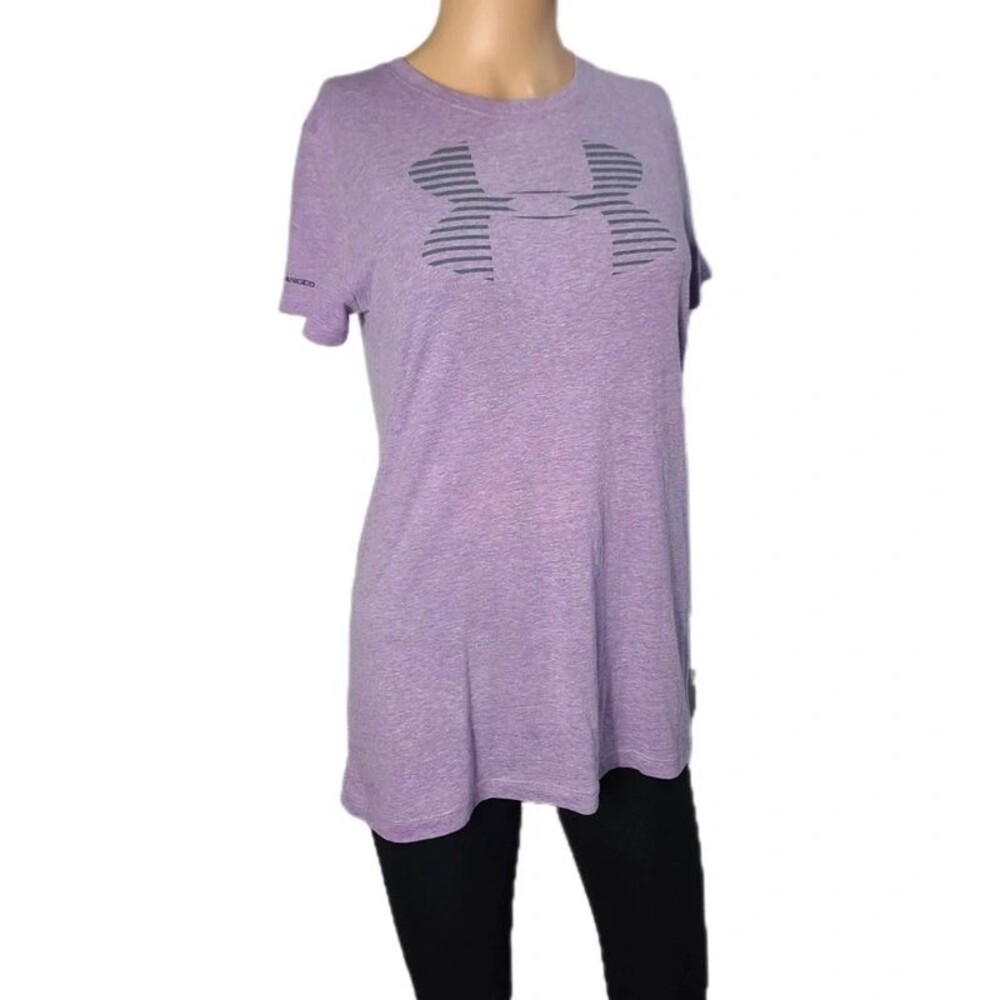 Under Armour Charged size Medium Heather Lavender short sleeve long T-shirt